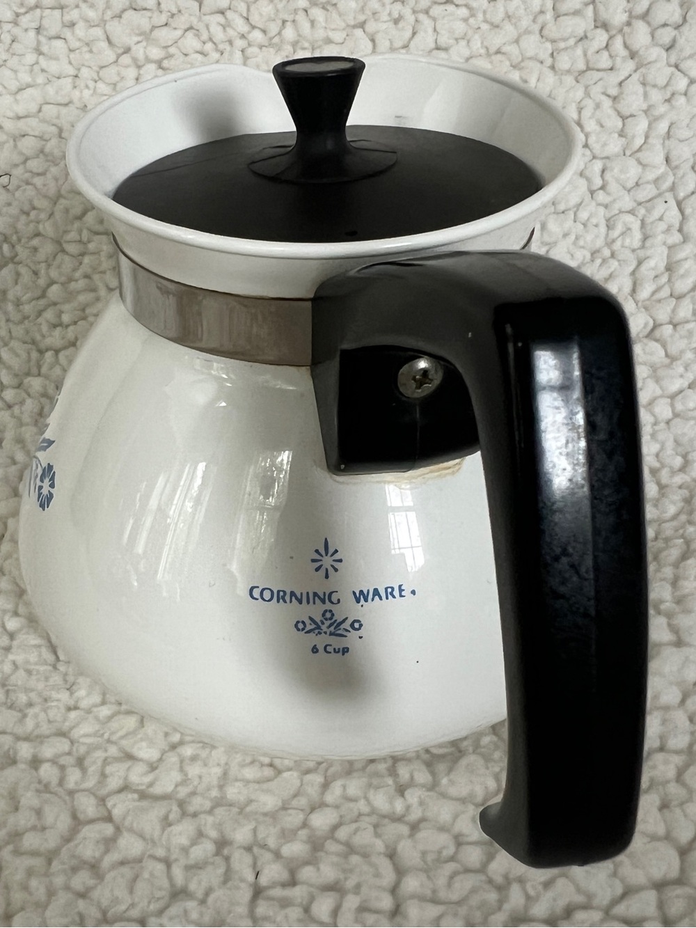 Vintage Corning Ware Blue Cornflower 6 Cup Tea Pot Kettle P-104 with Lid - Picture 5 of 14